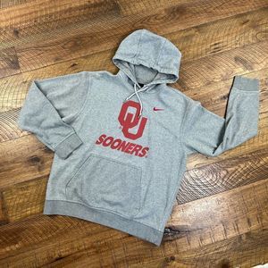 NIKE M Mens Oklahoma Sooners University Collegiate Hooded Sweatshirt Hoodie Red